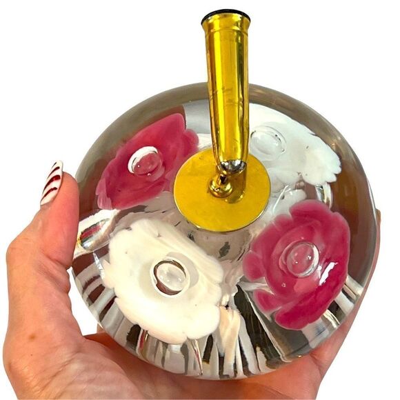VINTAGE 1977 ST. CLAIR ART GLASS PAPERWEIGHT‎ PEN HOLDER HAND BLOWN - Picture 1 of 11